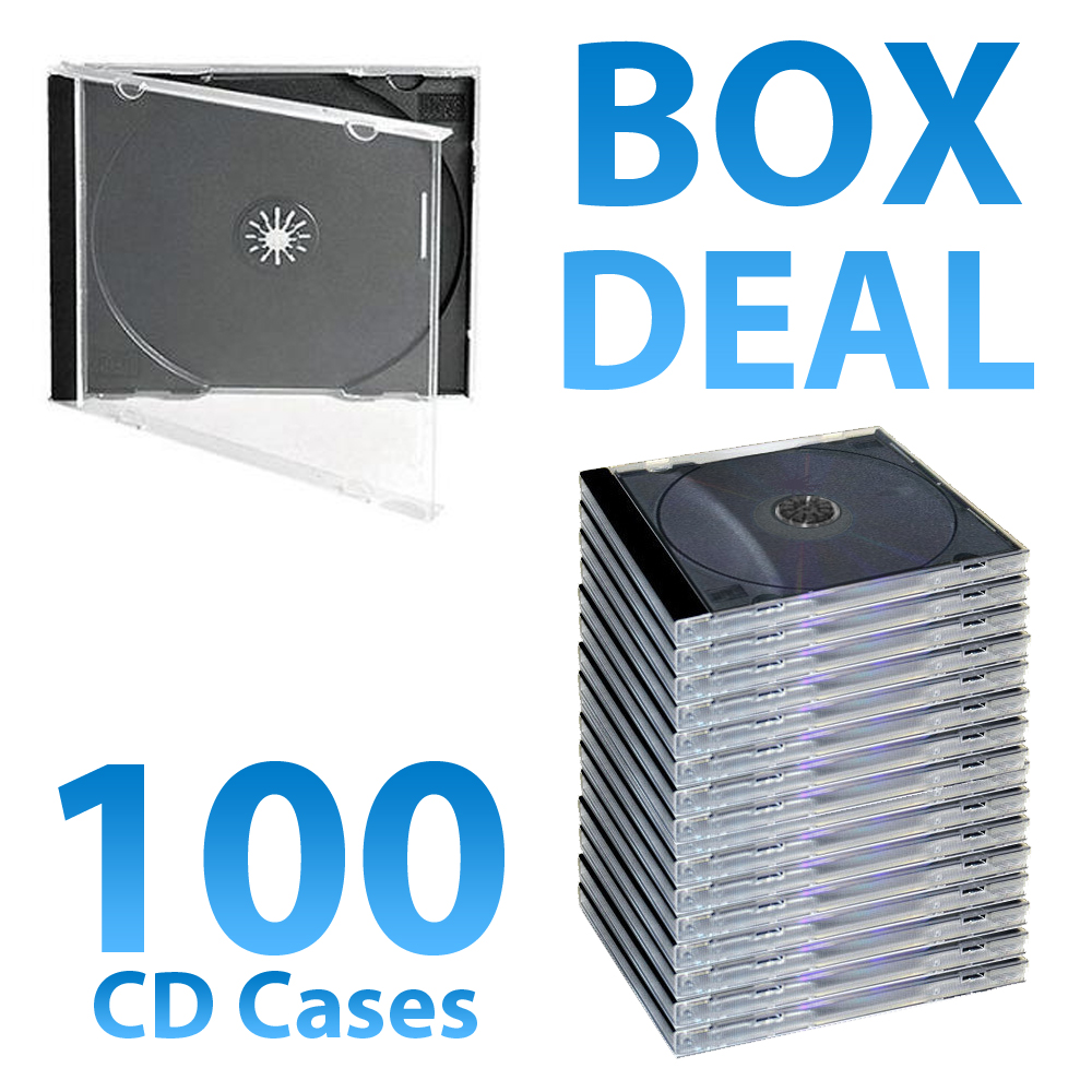 100x Single Jewel Case with Black Inlay Tray- 10.4mm