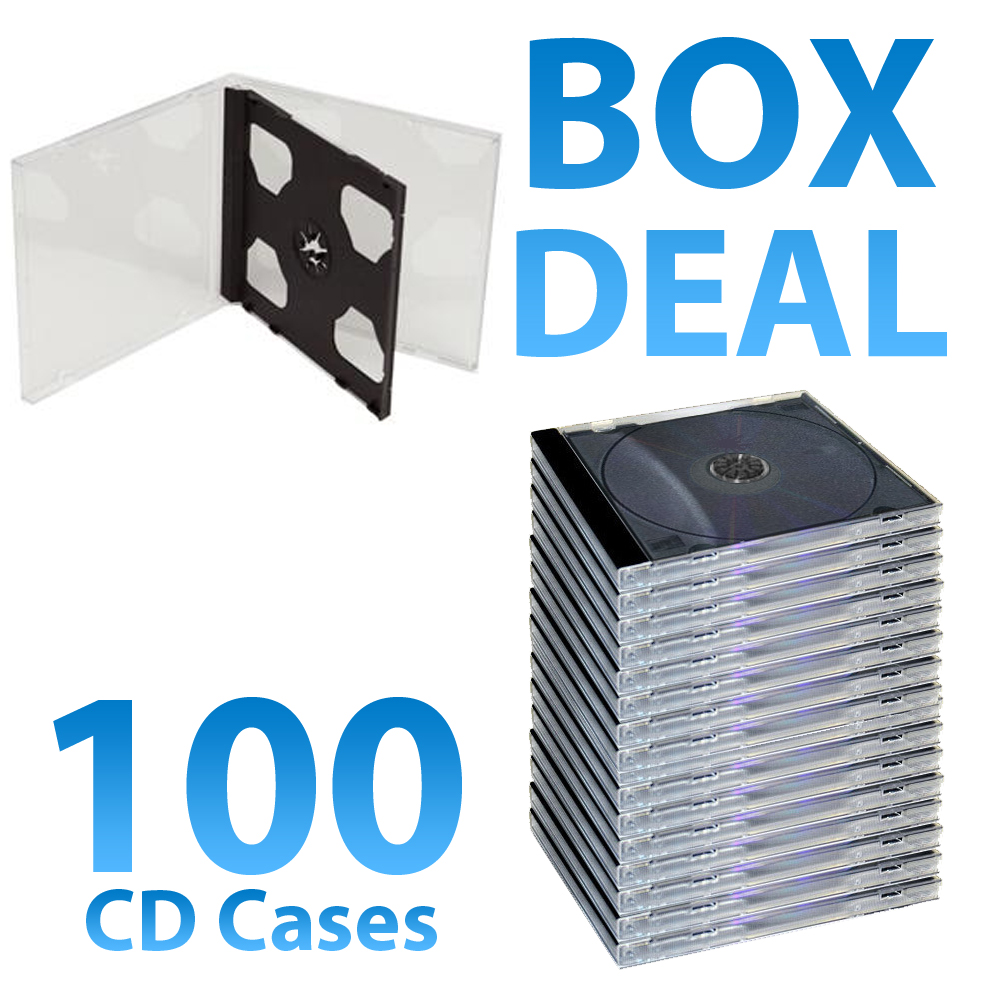 100x Double Jewel Case with Black Inlay Tray- 10.4mm
